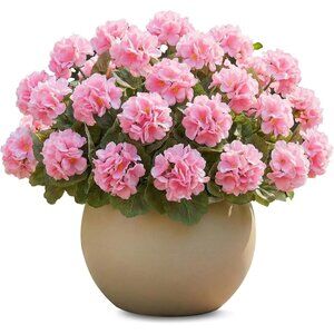 8-Bundles Pink Artificial Silk Faux Flowers Plants Front Door Home Decor